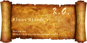 Klein Olivér névjegykártya