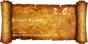 Klein Olivér névjegykártya